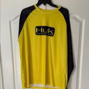 Huk Yellow and Black Long Sleeve Tee